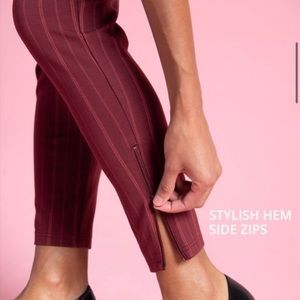 Betabrand dress yoga pant cigarette skinny-leg red